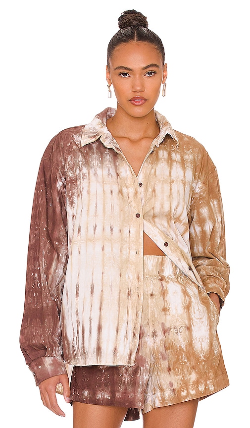 COTTON CITIZEN Santorini Shirt in Cappuccino Ripple