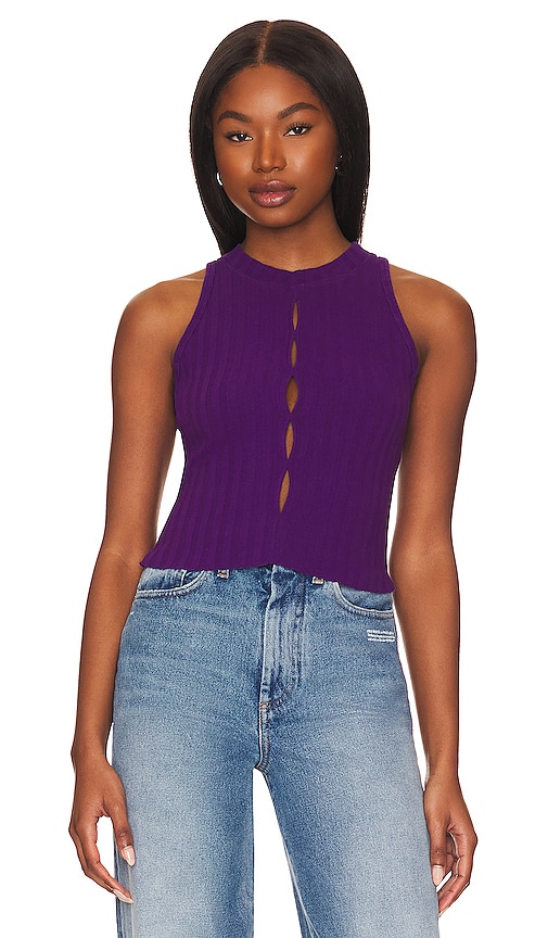 COTTON CITIZEN Capri Cut Out Tank in Purple