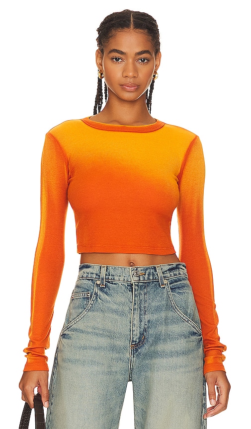 Cotton Citizen The Verona Crop Shirt In Orange