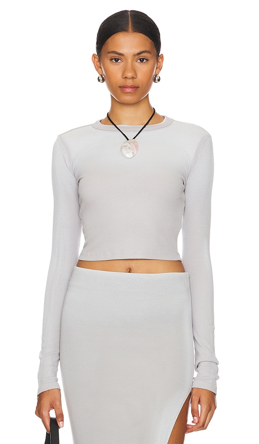 Shop Cotton Citizen The Verona Crop Shirt In Metallic Silver