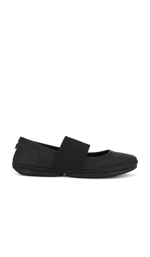 Camper Round-headed Mary Jane Shoes In Black