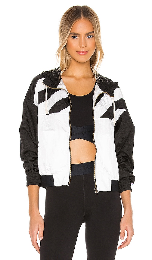 all white champion jacket