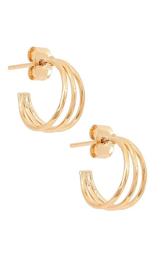 Cloverpost Ross Earrings in Metallic Gold.