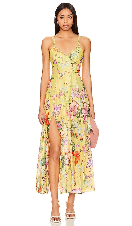 Shop Charo Ruiz Iraso Dress In Yellow Borbo