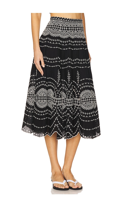 Charo Ruiz Black And White Cotton Skirt In Black Nel?m