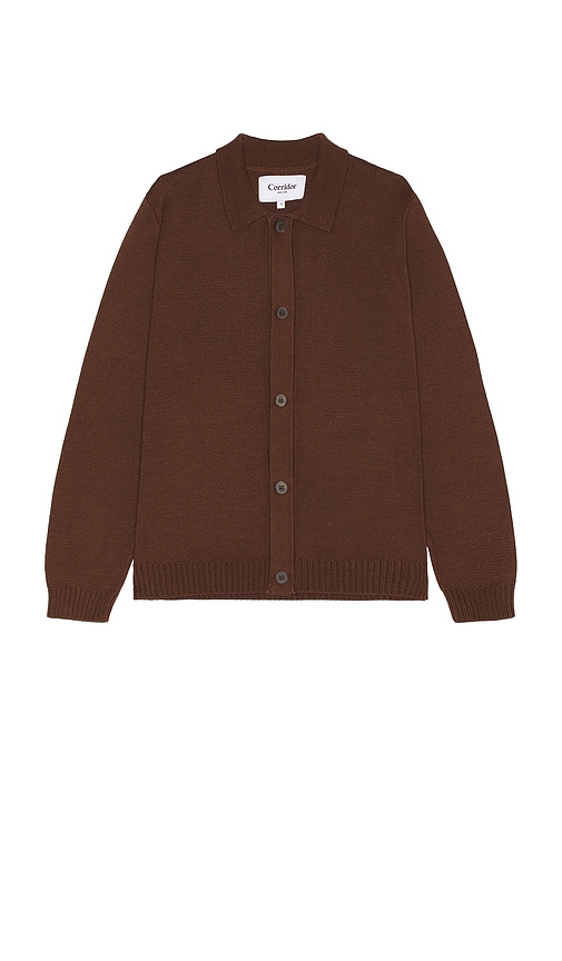 Shop Corridor Button Down Sweater In 브라운