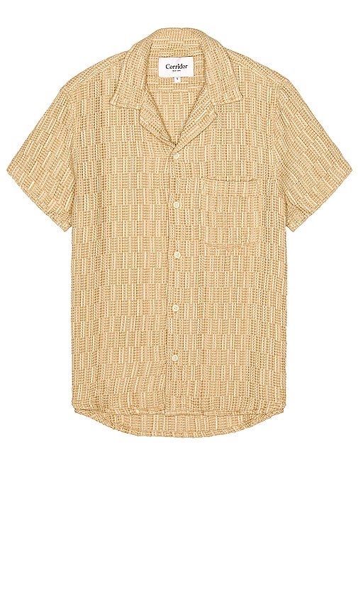 Corridor Rainbow Weave Camp Collar SS in Natural