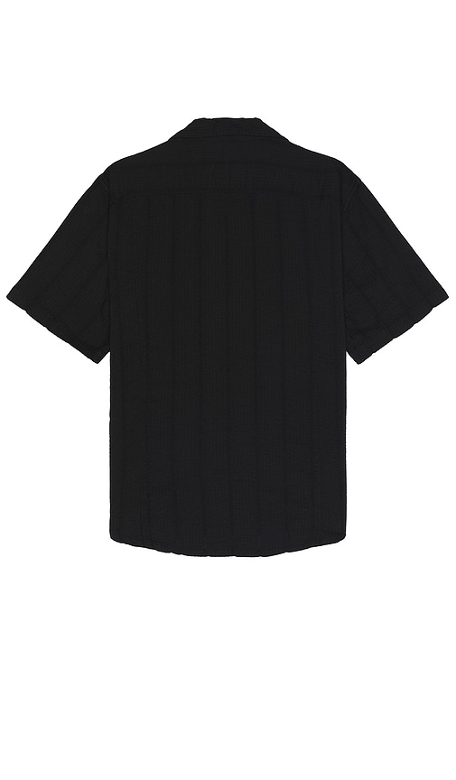 Shop Corridor Striped Seersucker Short Sleeve Shirt In 黑色