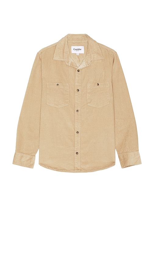 Shop Corridor Corduroy Long Sleeve Shirt In Camel