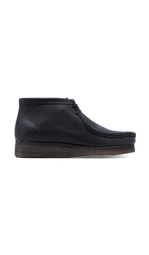 Clarks wallabee leather black hotsell