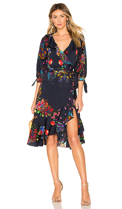 cynthia rowley roseland ruffle wrap dress