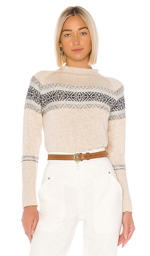 fair isle mock neck sweater