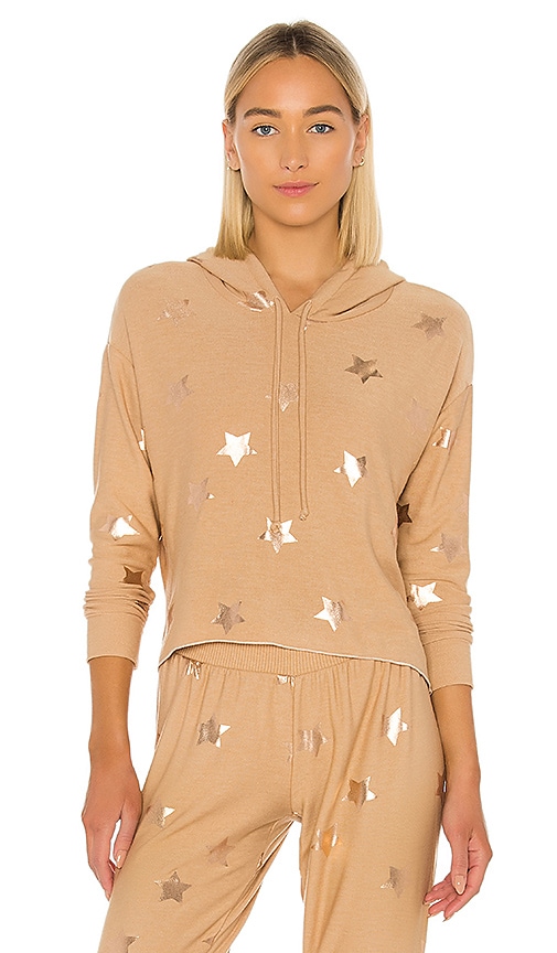 Chaser Rose Gold Stars Sweatshirt in Tea Latte