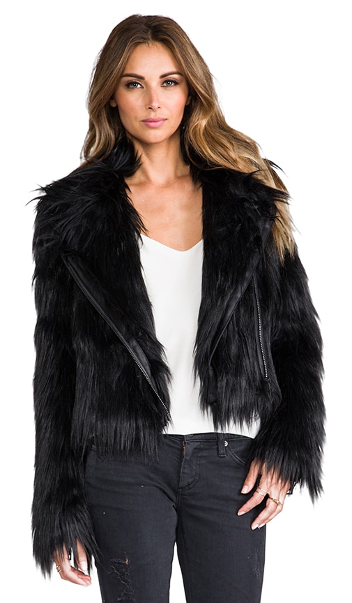 Faux Fur Moto Jacket