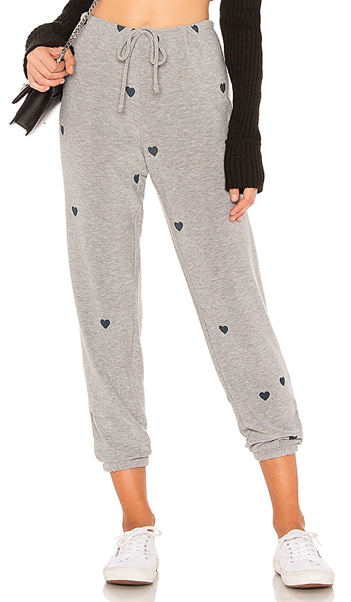 Chaser Tiny Hearts Pant in Heather Grey