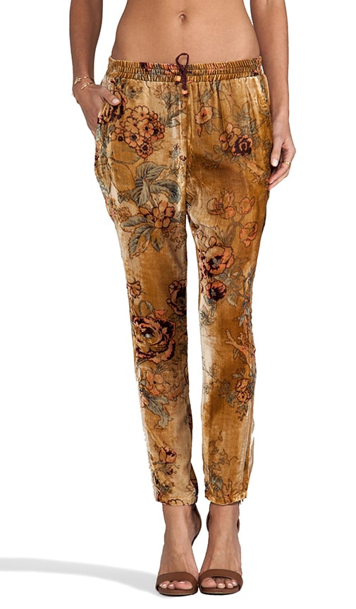 Velvet Slouchy Pant Antique Rose Velvet with Dip Dye