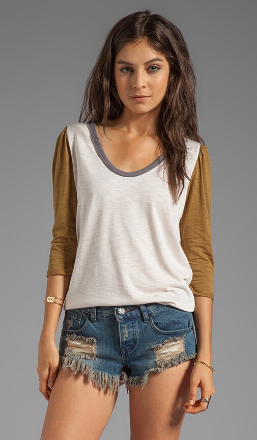 Color Blocked Puff Sleeve