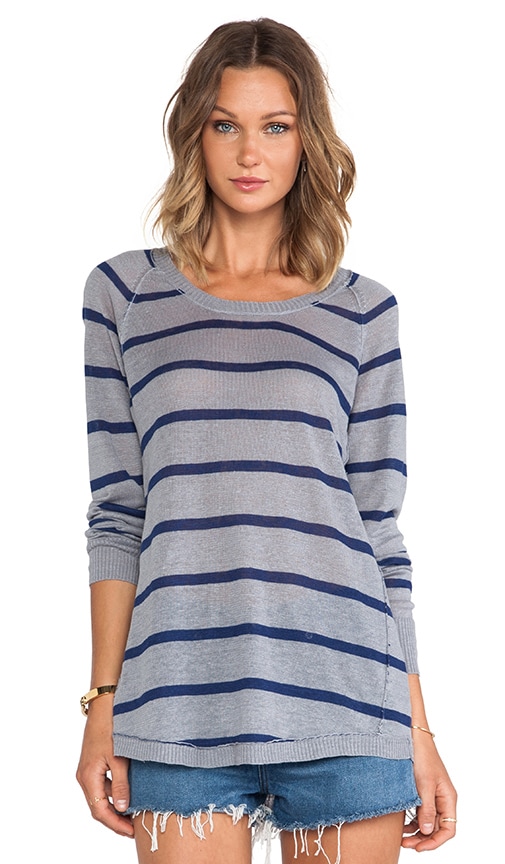 Striped Scoop Neck Shirt Tail