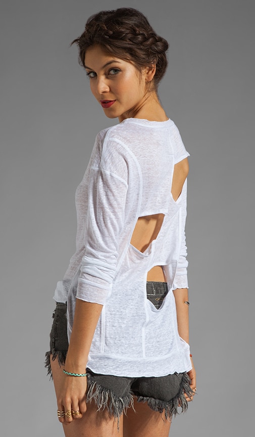 Linen Jersey Open Vent Back Tee