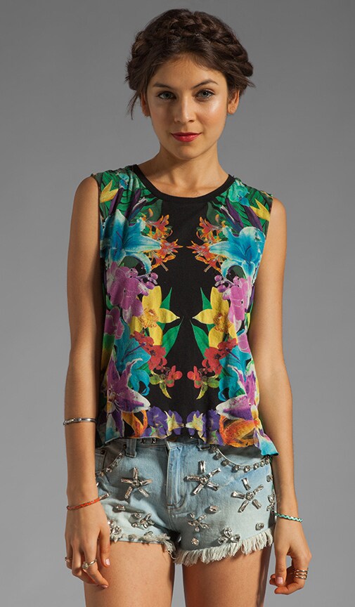 Tropical Kaleidoscope Muscle Crop Top