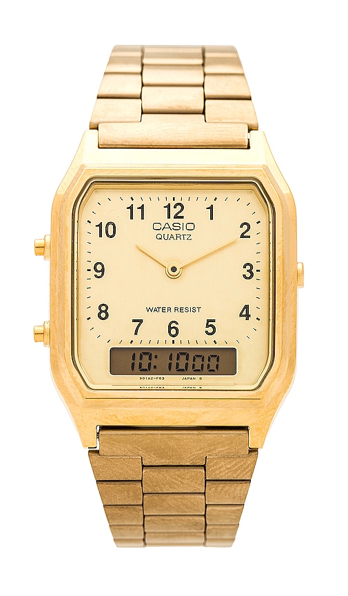 Casio Vintage Aq230 Series Watch In Gold