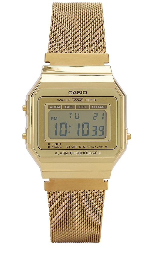 Casio A700 Series Watch In Metallic Gold