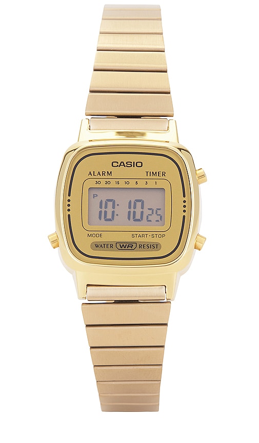 Casio La670 Series Watch In Metal Gold