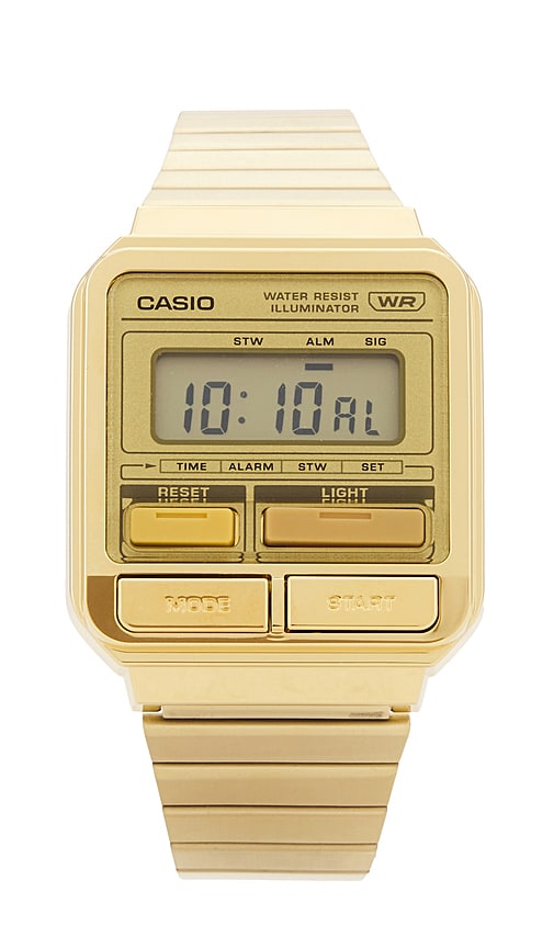Shop Casio Vintage A120 Series Watch In Metallic Gold