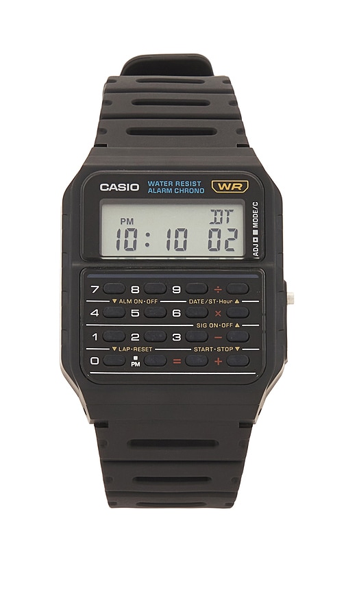 Shop Casio Vintage Ca53 Watch In Black