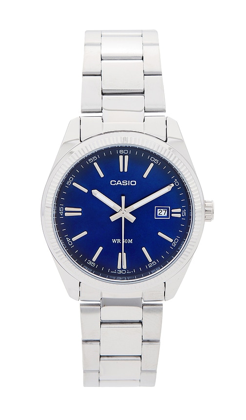 Casio MTP1302 Series Watch in Silver & Blue