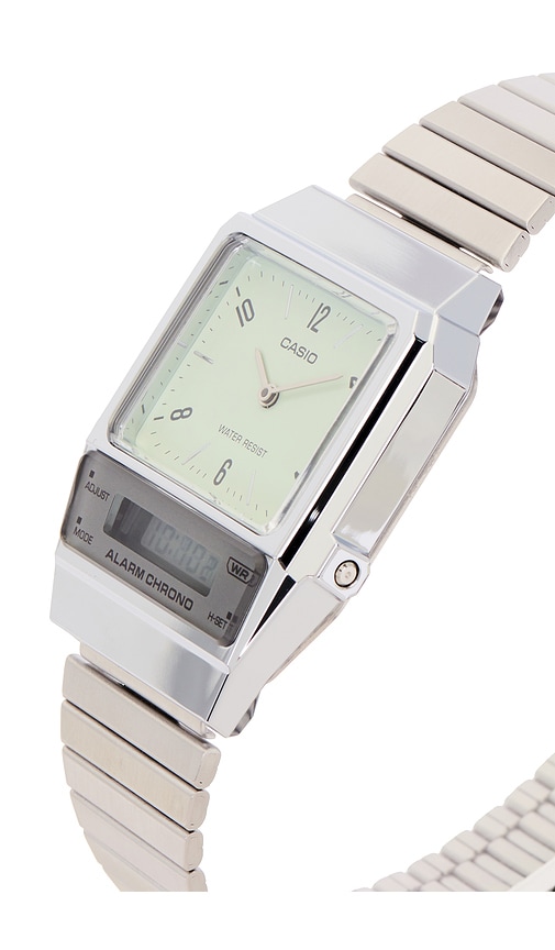  Casio Aq800 Series Watch In Metallic Silver. 