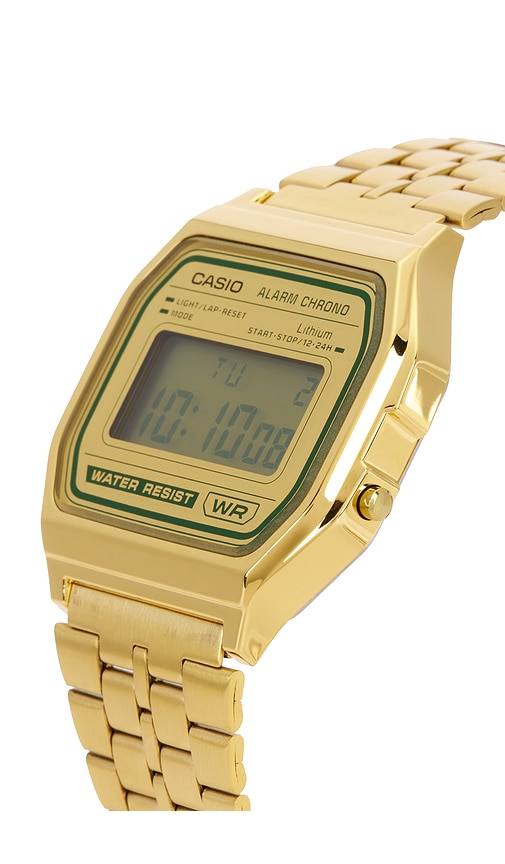  Casio A158 Series Watch In Metallic Gold. 