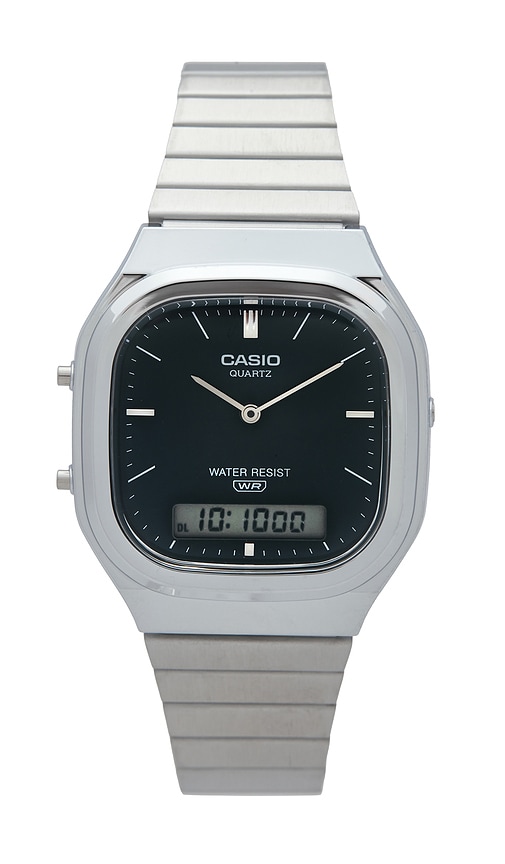 Casio AQ240 Series Watch - side view in Silver