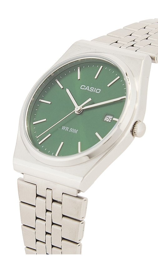  Casio Mtpb145 Series Watch In Metallic Silver. 
