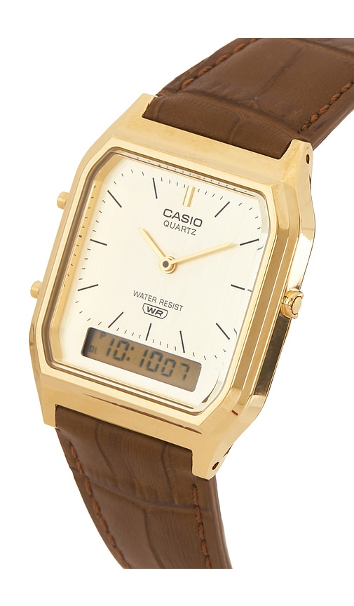  Casio Uhr Aq230 In Metallic Gold,brown. 
