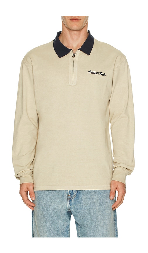 Critical Slide Sun Cured Quarter Zip Rugby In Sand