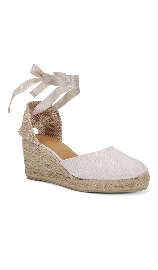 Shop Castaã±er Carina Sandal In Blanco Oro