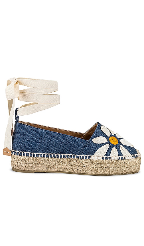 Castaner Lino Azul Marino Espadrille Flat in Lino Azul Marino