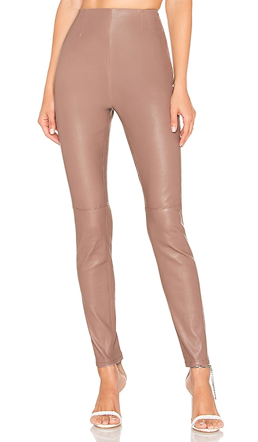 taupe leather pants