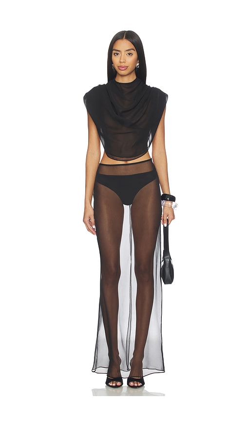 Cha The Label Chiffon Set In Black