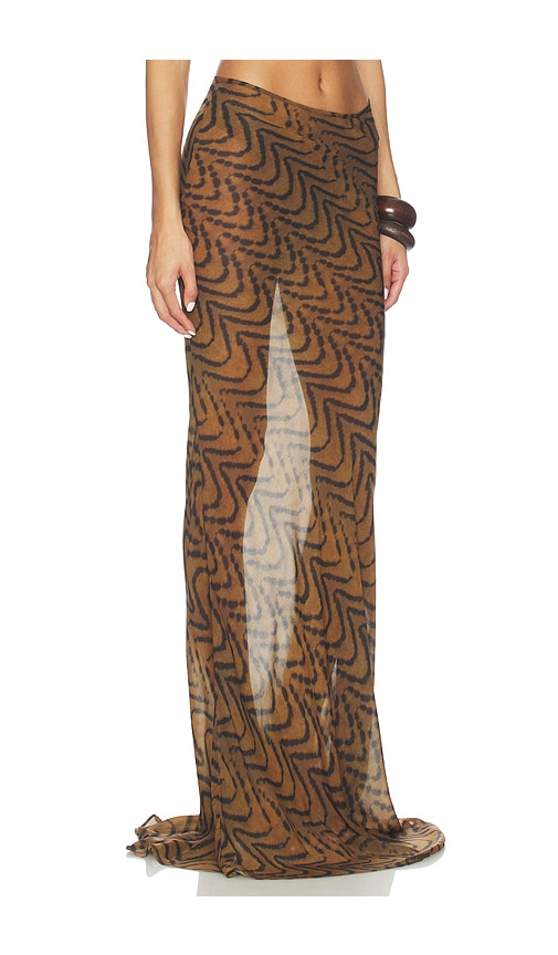 Cha The Label Printed Maxi Skirt In Brown