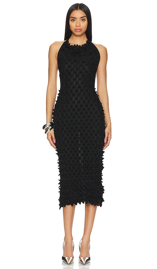 CHET LO Cowl Neck Dress in Black