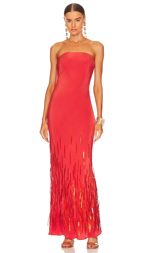 Cult Gaia Anisa Gown in Red.
