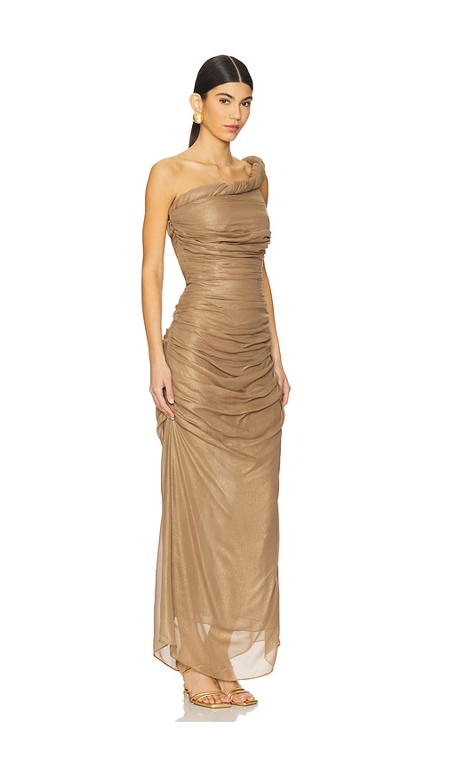 Cult Gaia Jess Dress In Metallic Gold
