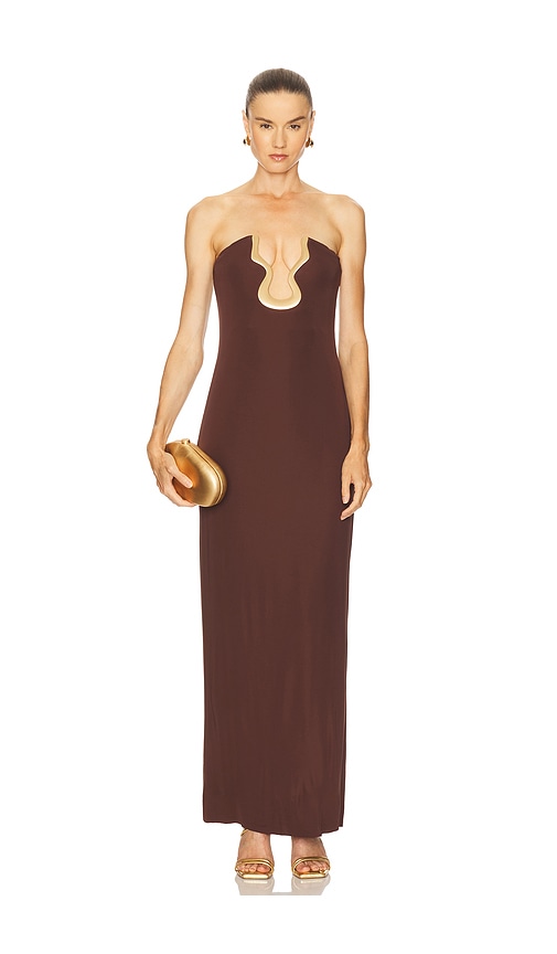 Cult Gaia Abril Gown In Brown