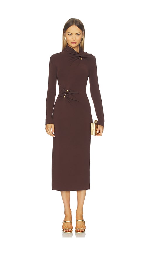Cult Gaia Vera 미디 원피스 In Brown