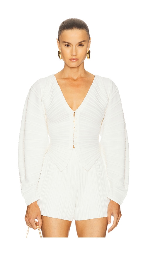 Cult Gaia Blair Knit Cardigan In White