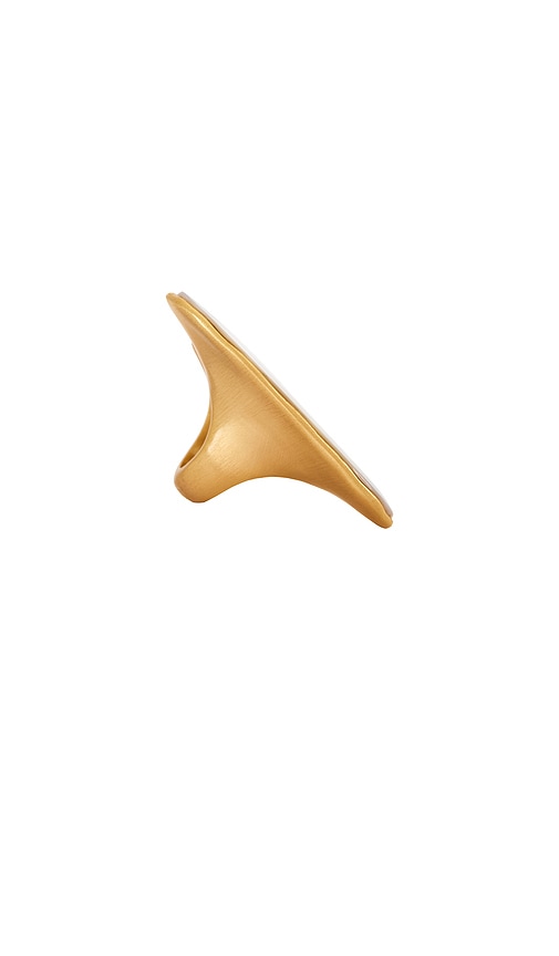 Cult Gaia Ami Mother Of Pearl Inlay Ring In Gold Tone In Mother Of Pearl