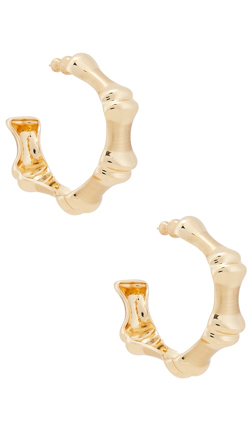 Bambu Hoop Earrings in Metallic Bronze.