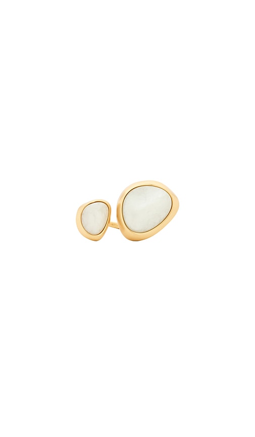 Cult Gaia Cleo Mother Of Pearl Open Ring In Gold